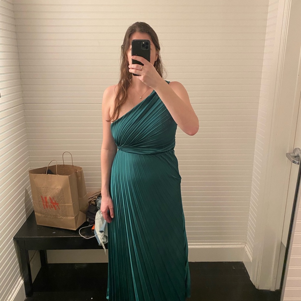 Abercrombie and Fitch green one shoulder dress size M